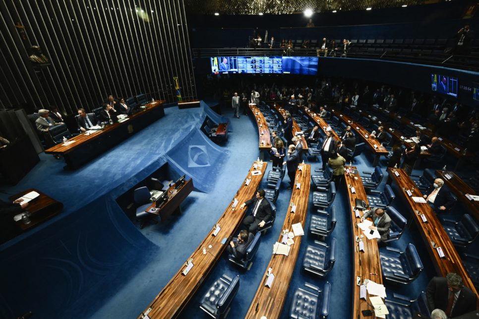 Plenario do Senado, onde foi aprovado o PL da Devastação. Evaristo Sa/ AFP