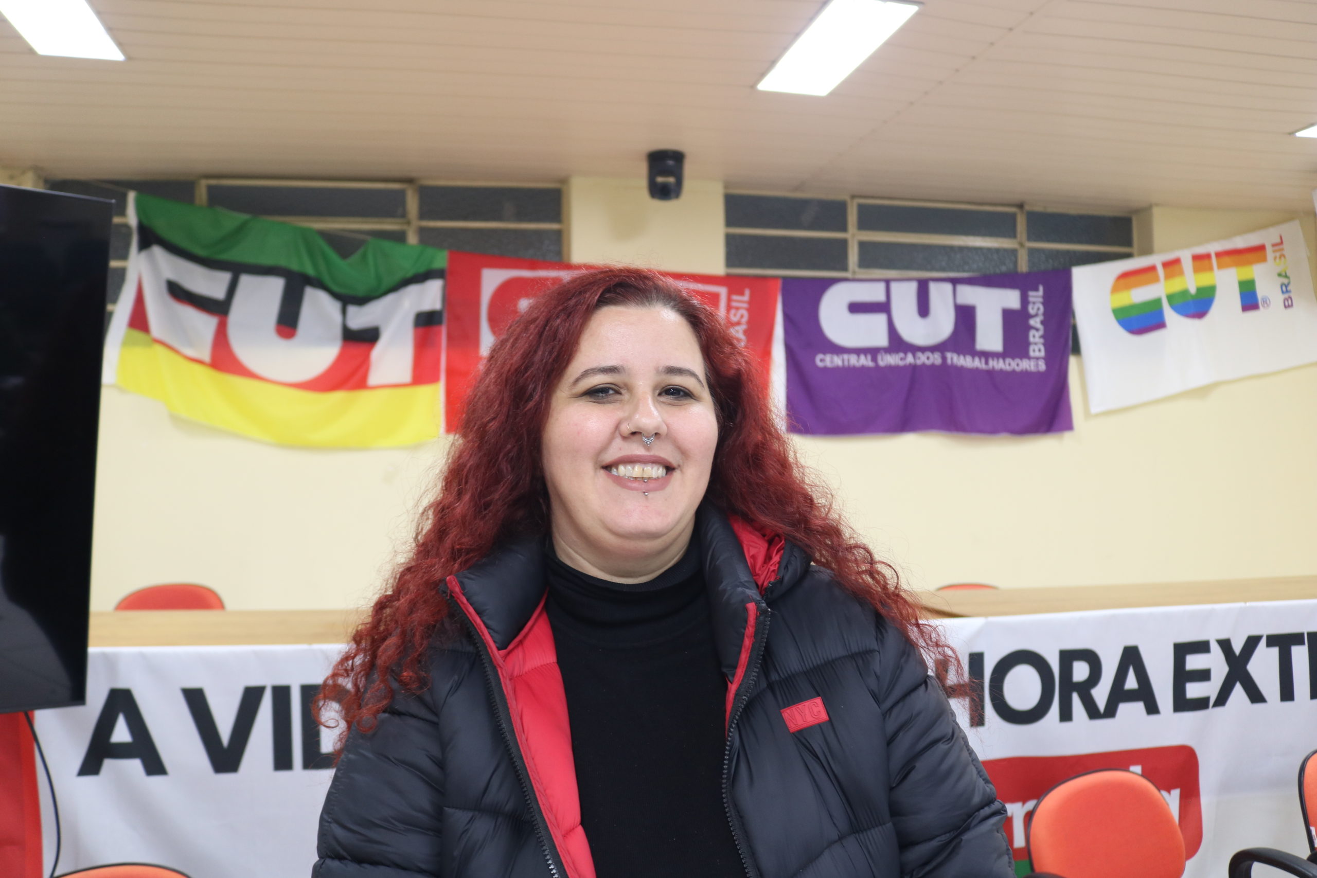 Carina Trindade defende os direitos de trabalhadores de plataformas. Foto: Fundo Brasil.